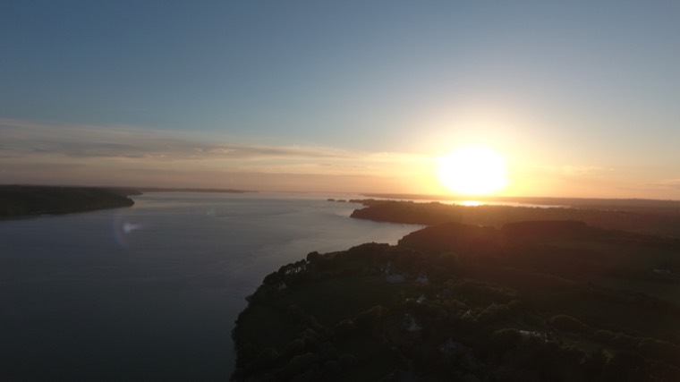 Coucher de soleil sur la rade de Brest depuis Troaon